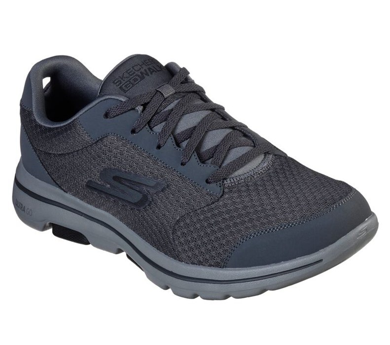 Skechers Gowalk 5 - Qualify - Mens Sneakers Grey/Black [AU-DT1582]